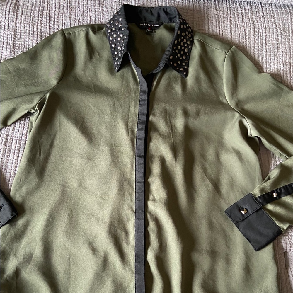 Army green shirt